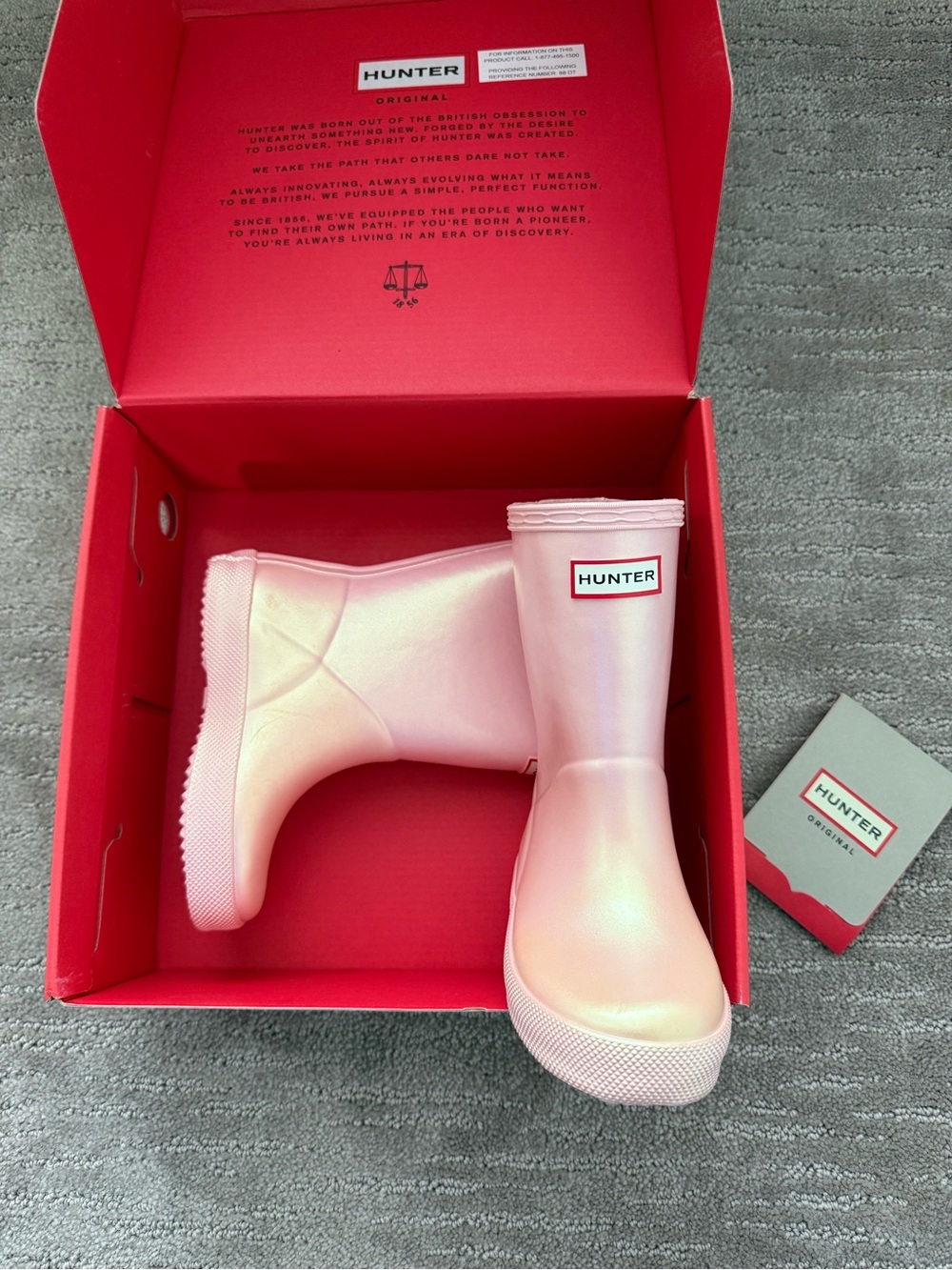 Hunter Kids Light Pink Rubber Rain Boots